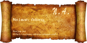 Neiman Adony névjegykártya